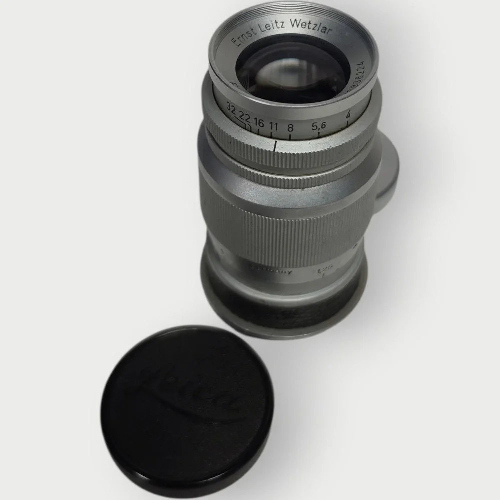 Vintage Leica Leitz Wetzlar Elmar 9cm‎ 90mm f/4 LTM Screw Mount Lens Germany
